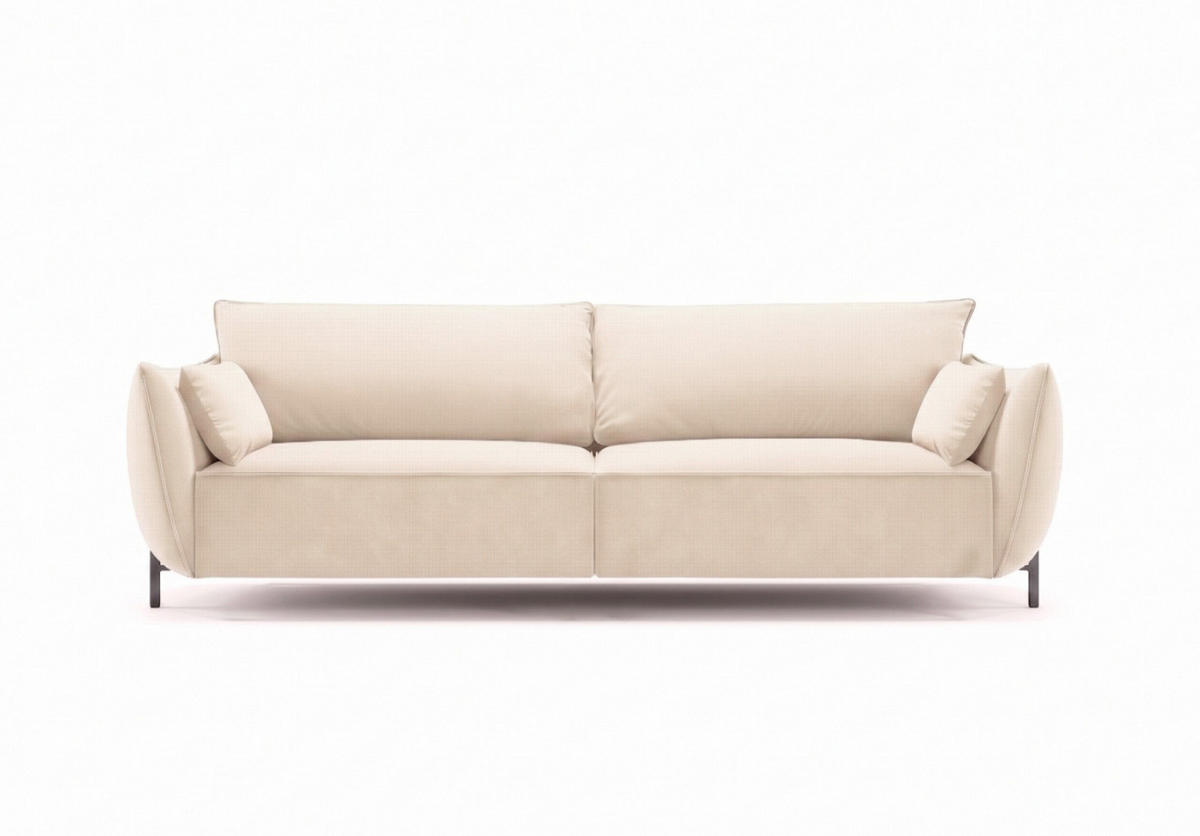 SOFA 3-Sitzer für Terrasse und Garten, Stoff Sunlight, Ecru, SUNMEE - Ecru, Holz (188/90/95cm) - Kaiser Möbel
