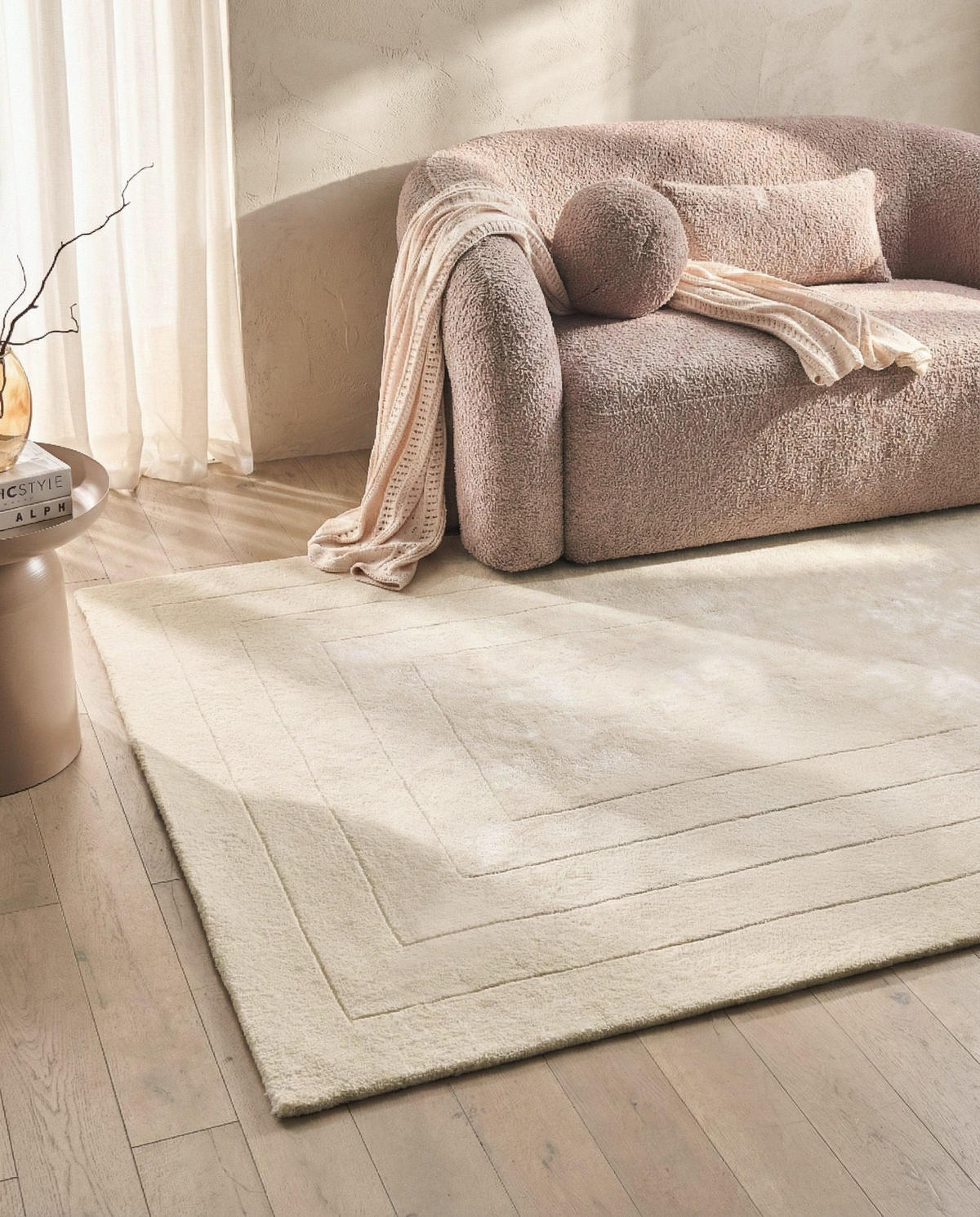 TEPPICH Hellbeige 160/230 cm Viskose Amado - Beige, Textil (160/230cm) - Beliani