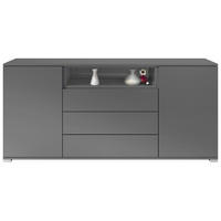 SIDEBOARD Skadu Grau Hochglanz - Grau, Holzwerkstoff (166.5/75.5/35cm) - Vladon