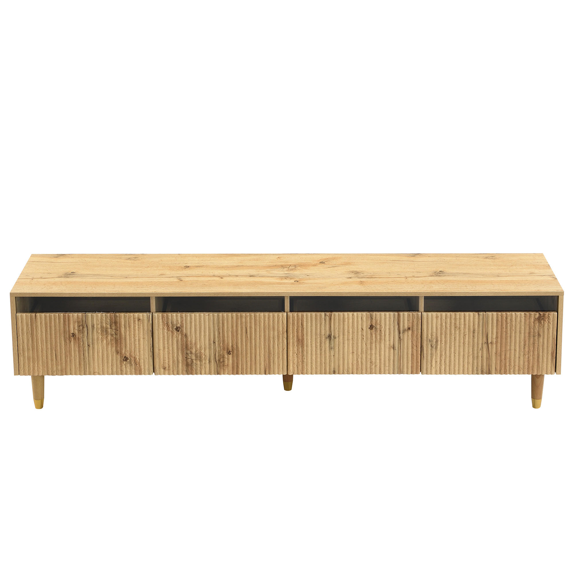 TV Lowboard 178 cm, 4 Schubladen, Holzoptik, Stauraum - Braun, Holz (178/45/35cm)