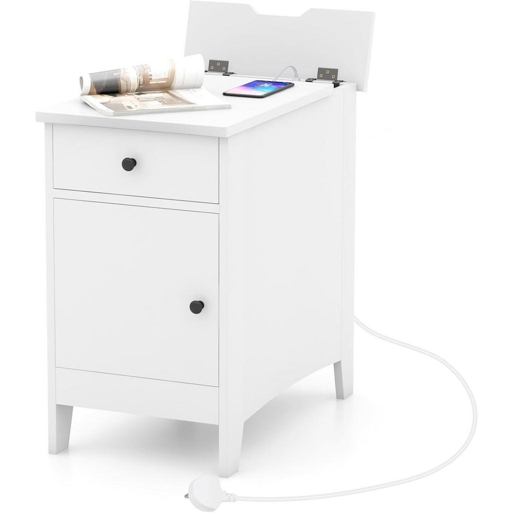 COSTWAY ODKLÁDACÍ STOLEK 60 cm bílý