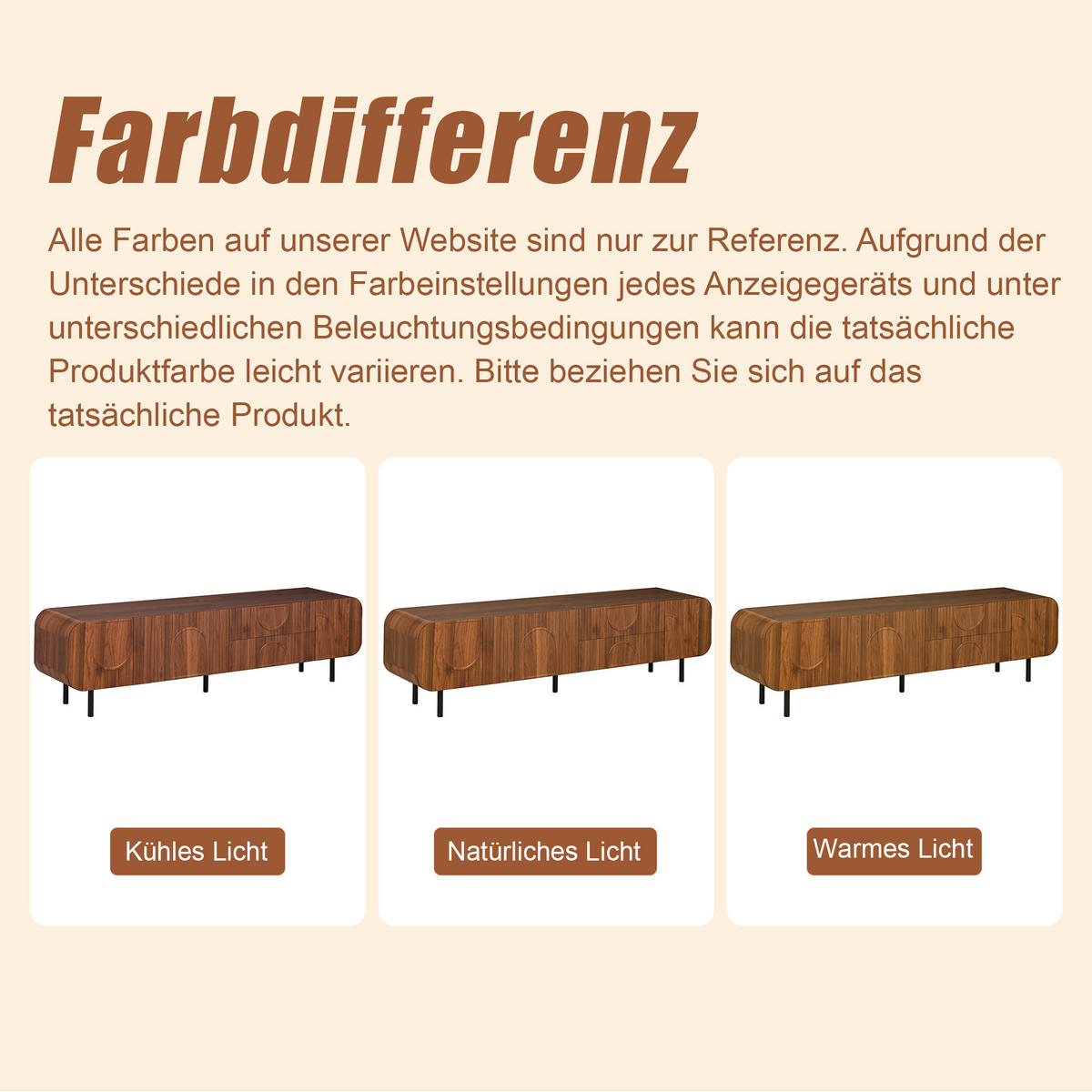 TV-SCHRANK Mid Century 3 Türen 2 Schubladen Metallbeine - Walnussfarben, Holzwerkstoff (40/47.5/180cm) - FLIEKS