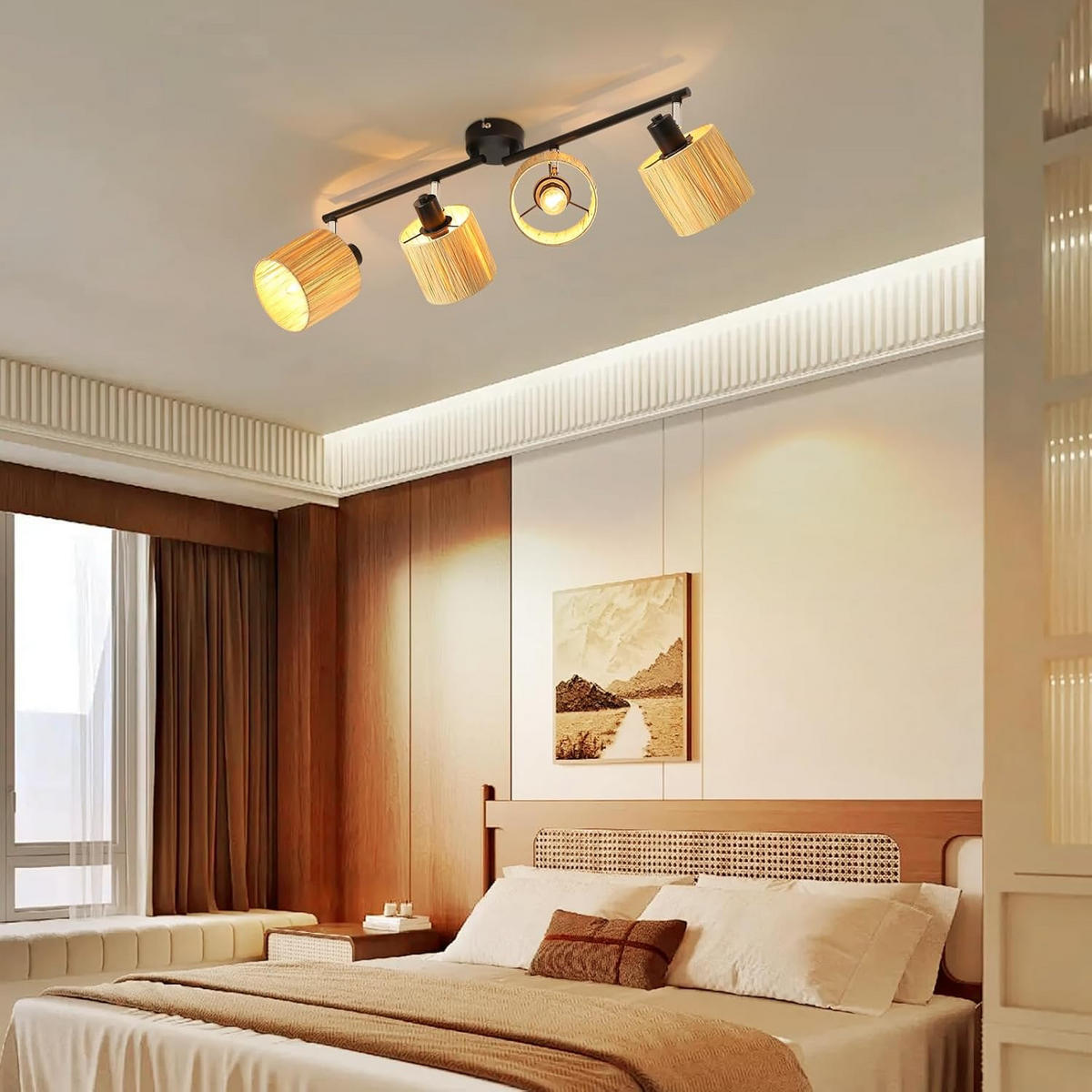 DECKENSTRAHLER Flambria 17/16.5/68 cm - Schwarz, Metall (68/17/16.5cm) - ZMH