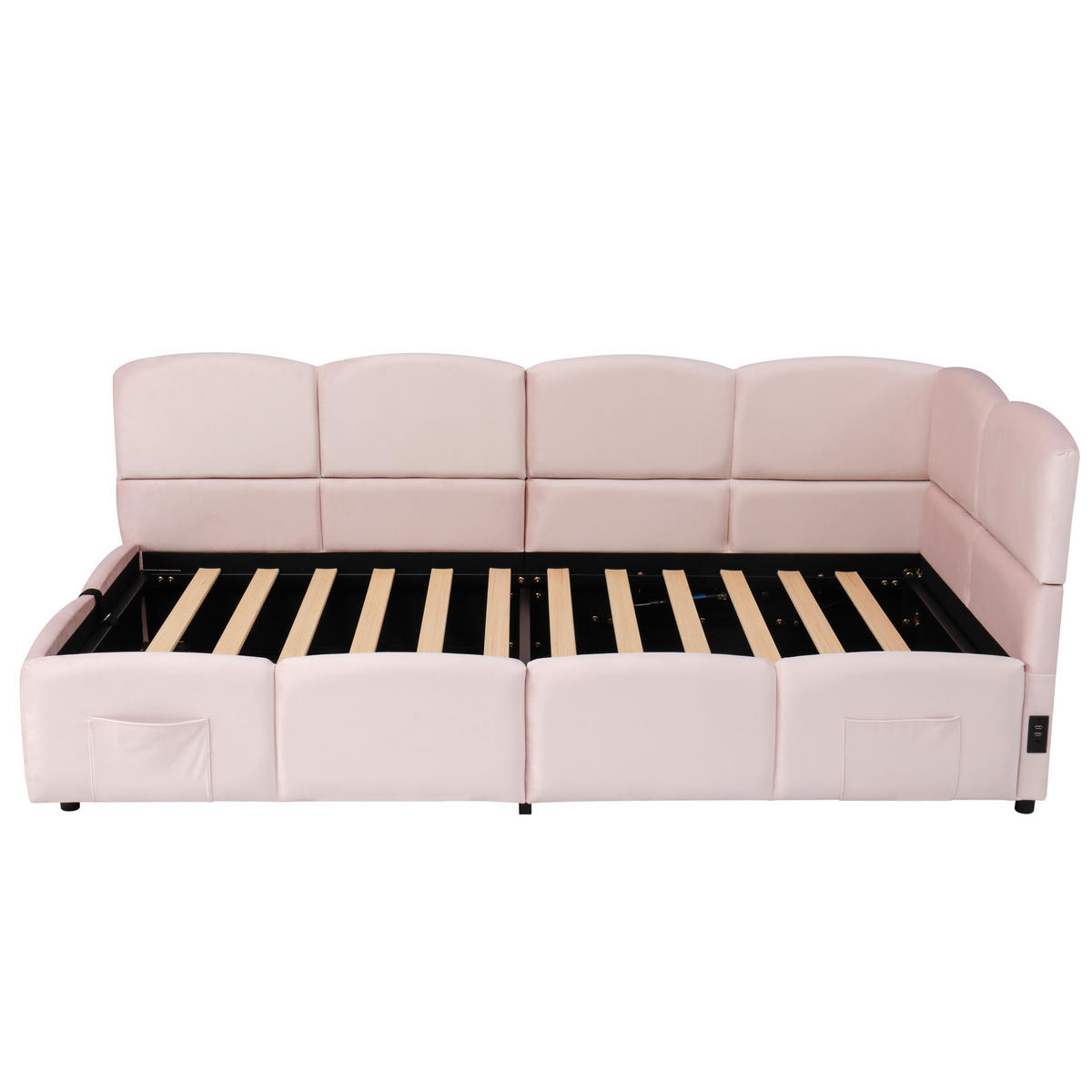 POLSTERBETT 90x200 cm mit Lattenrost, Rosafarbener Samt - Pink, Holz (90/200cm) - KOMHTOM