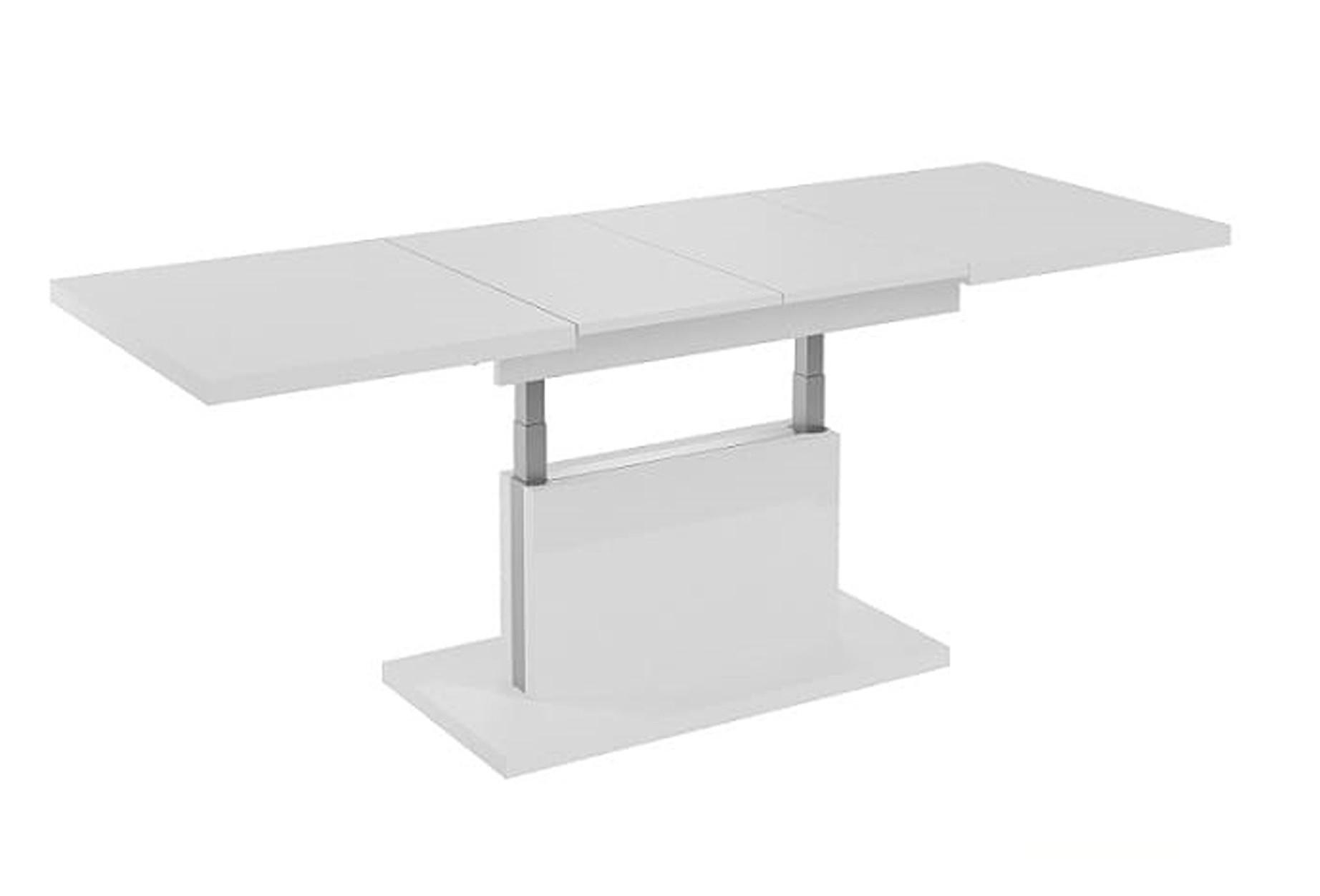 COUCHTISCH rechteckig Weiß matt höhenverstellbar ausziehbar - Weiß, Holzwerkstoff (70/120/56cm) - designimpex