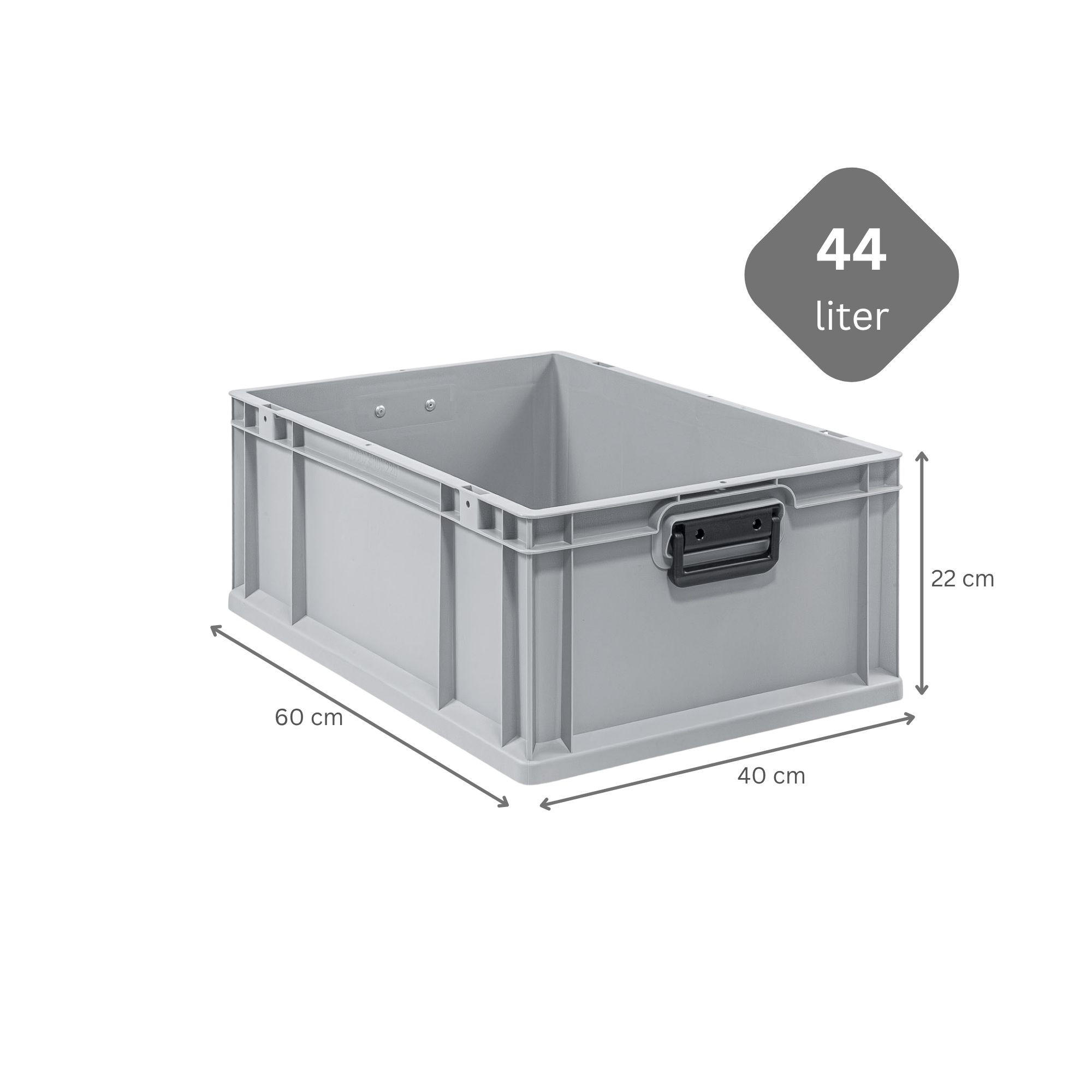 EUROBOX 4x Nextgen Portable Duo 22x40x60cm 44 Liter - Grau, Kunststoff (40/22/60cm) - PROREGAL