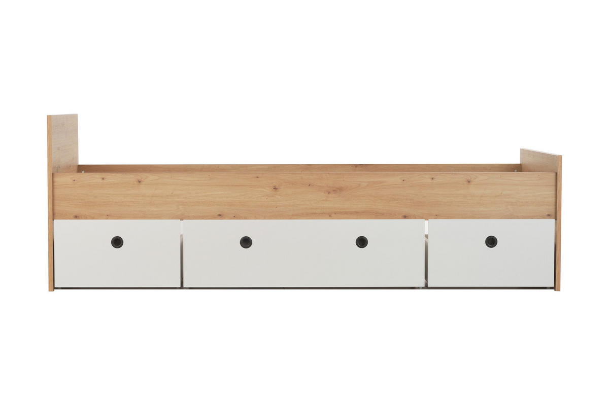 JUGENDBETT Bente 120 x 200 cm - Schwarz/Eiche Artisan, Holzwerkstoff/Kunststoff (120/200cm) - arthur berndt