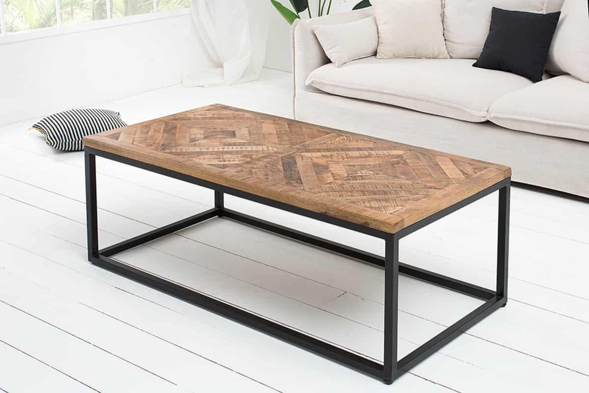 COUCHTISCH INFINITY HOME Mango rechteckig Natur|Schwarz 100cm - Schwarz/Braun, Holz/Metall (50/100/45cm) - riess-ambiente