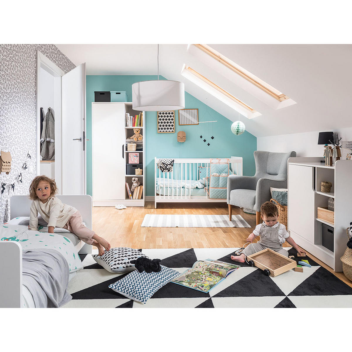 DĚTSKÁ KOMODA Maxim Bílá - bílá, kompozitní dřevo (88.5/89.5/75.5cm) - Petits-meubles