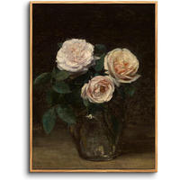 LEINWANDBILD mit Rahmen Holz 40 x 60 cm Rosa Rosen - Rosa, Holz (40/0.5cm)