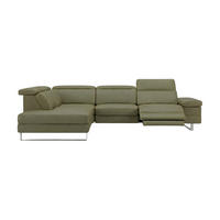 ECKSOFA Virage Echtleder mit 1 x Relaxfunktion Olivgrün - Olivgrün, Leder/Metall (263/232cm)