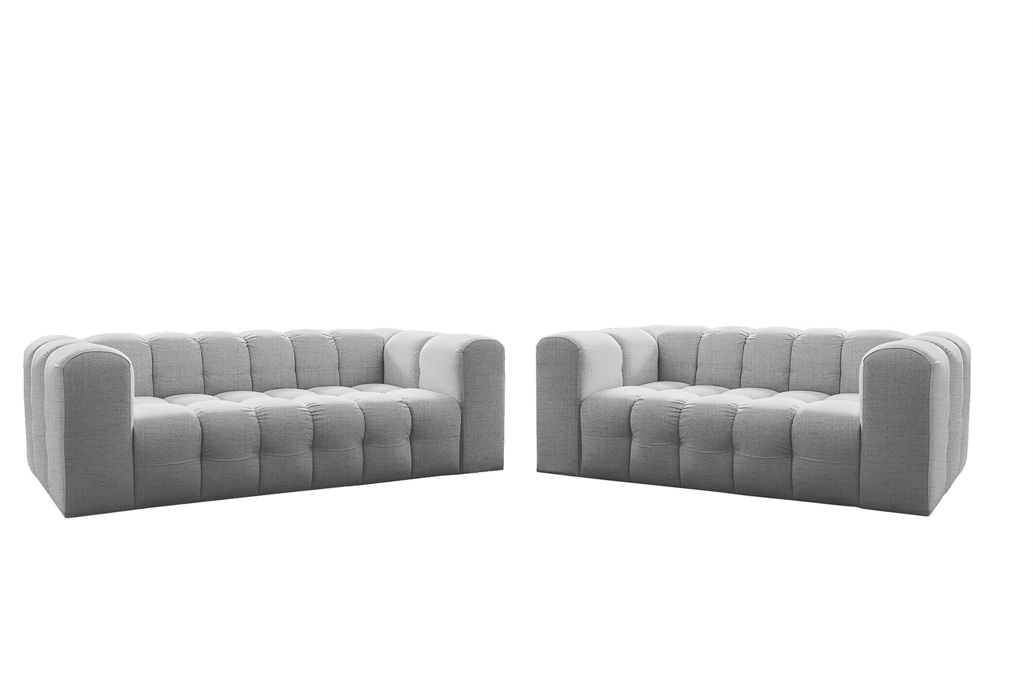 Fun Möbel Sofaset Hellgrau 250x75x106 cm
