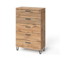 KOMMODE Amber Eiche Wotan 80 x 127.6 cm mit 5 Schubladen - Eiche Wotan, Holzwerkstoff (80/127.6/38cm) - Vicco