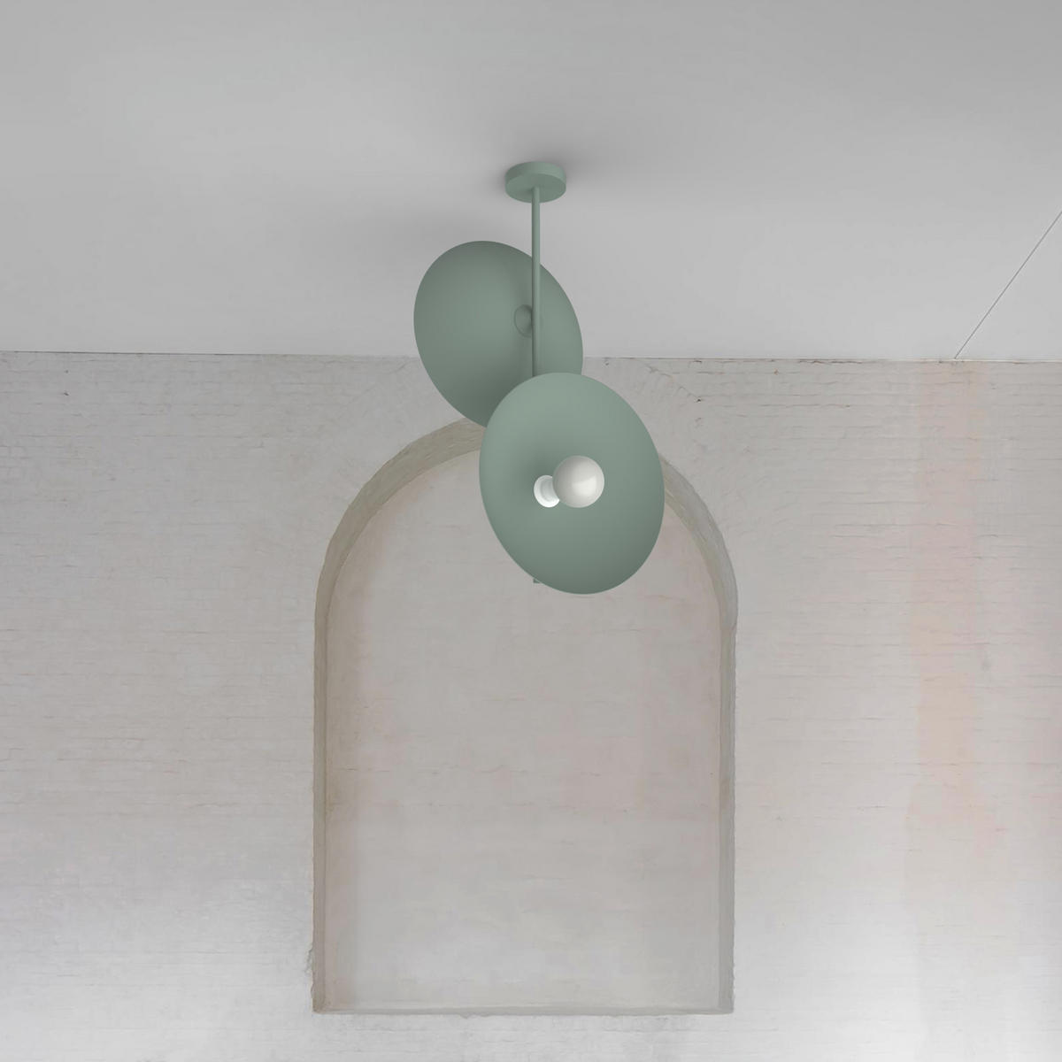 DECKENLEUCHTE - Grün, Metall (40/40/83cm) - Lumicom