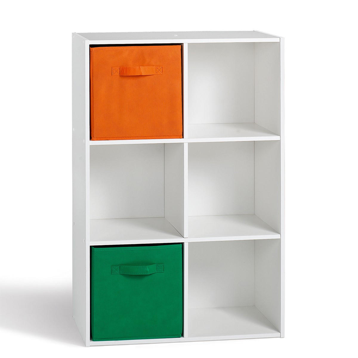 REGAL mit 6 Fächern - H91,5 x L61,5 cm - Weiß, Holzwerkstoff (29.5/91.5/61.5cm) - Calicosy