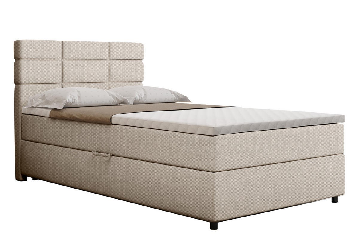 BOXBETT Reve 120 x 200 cm mit Bettkasten und Lattenrost ohne matratze - beige - Beige, Holz (120/200cm) - Homesy