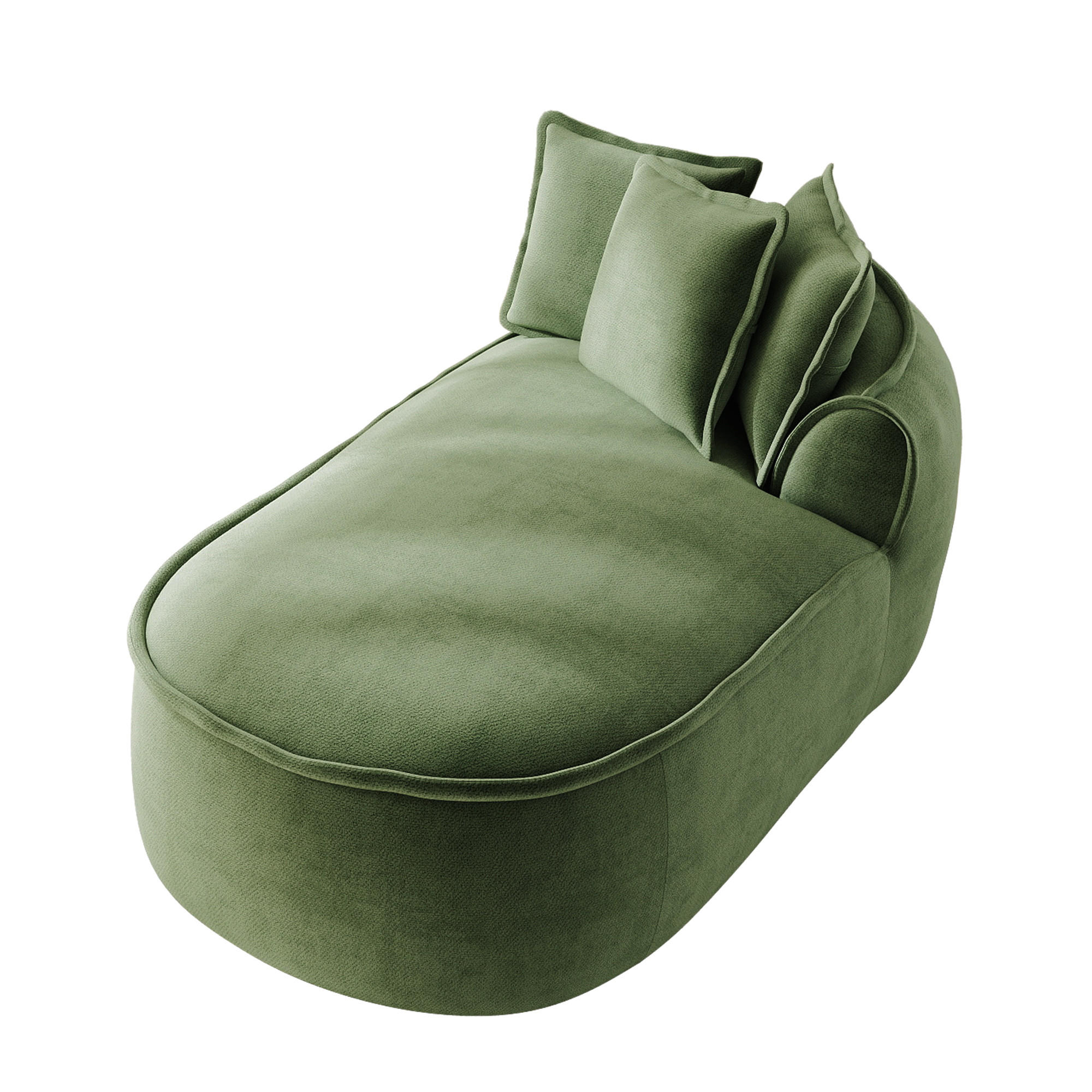 RÉCAMIERE rechte Chaiselongue mit Kissen, DE-42643, Grün - Grün, Textil (164/67/92cm) - ComfortXL