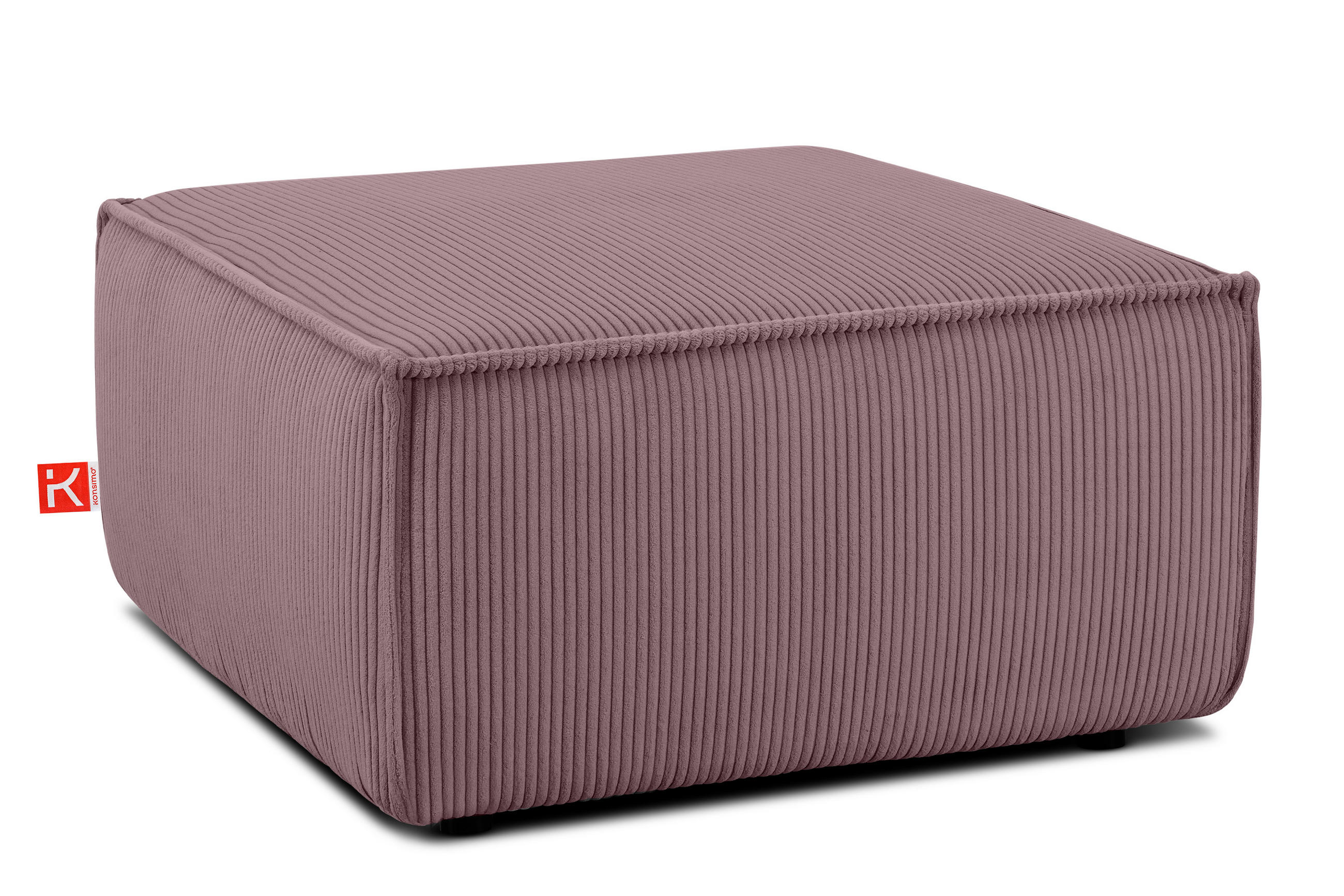 SITZPOUF NAPI gefederte Sitzfläche, hellviolett - Violett/Schwarz, Textil (83/45/83cm) - KONSIMO®