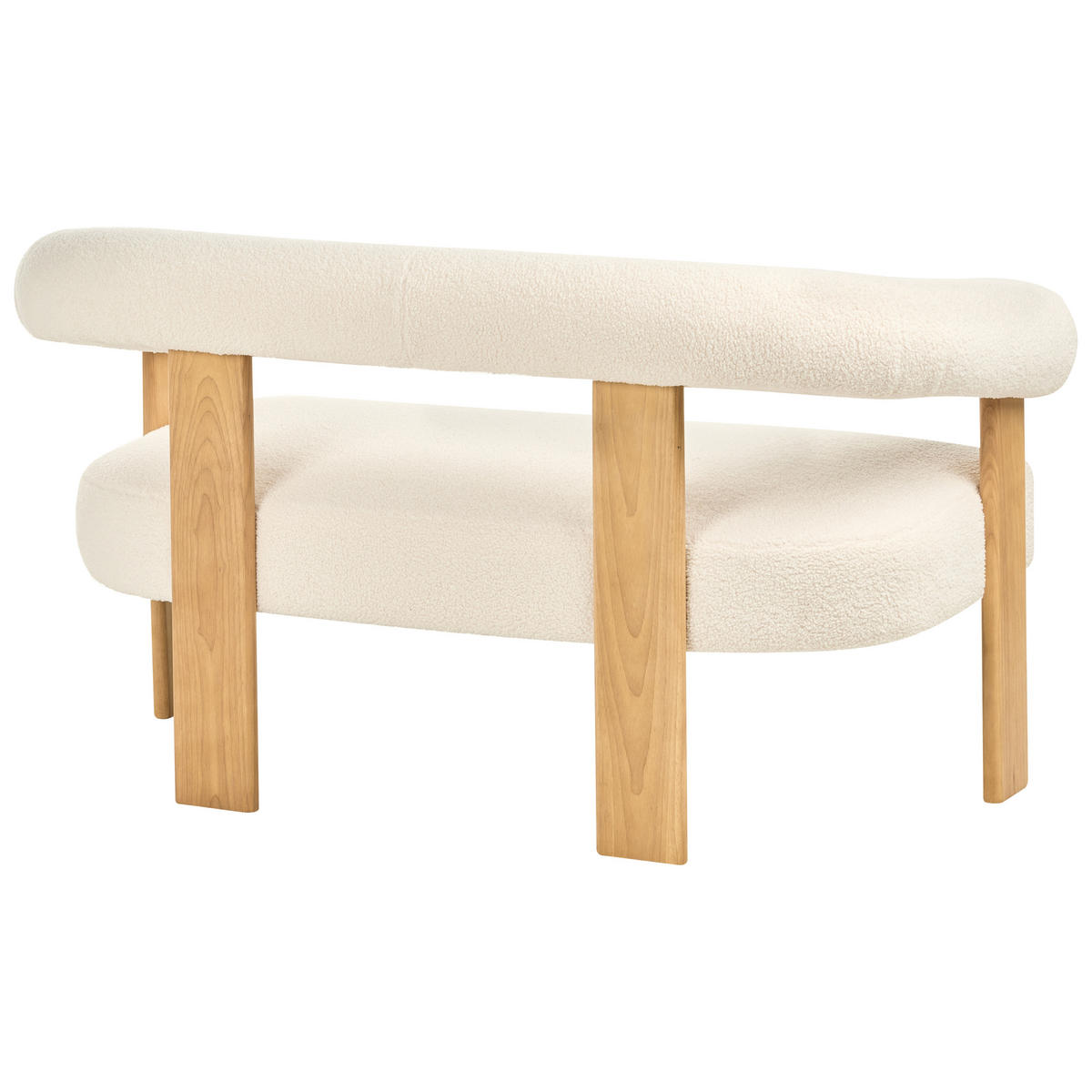 POHOVKA 2-místná Bouclé Krémově bílá/Světle hnědá Ilbro - krémová, textil (138/76/68cm) - Beliani