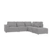 ECKSOFA modularer Leox Hellgrau Samt-Stoff - Hellgrau/Schwarz, Kunststoff/Textil (305/281cm) - S-Style Möbel