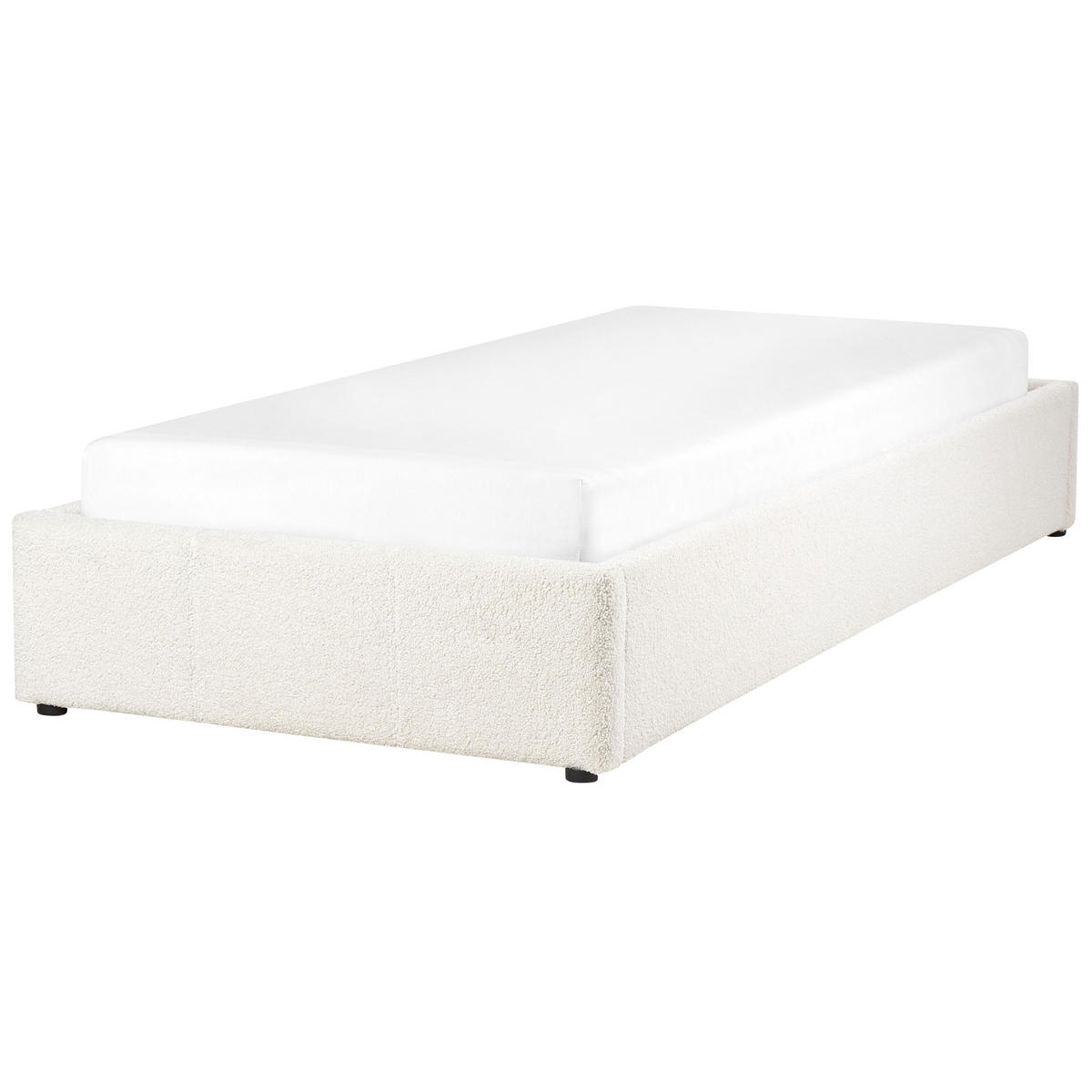 POLSTERBETT Weiß 90-200 cm Dinan - Weiß, Holz/Textil (90/200cm) - Beliani