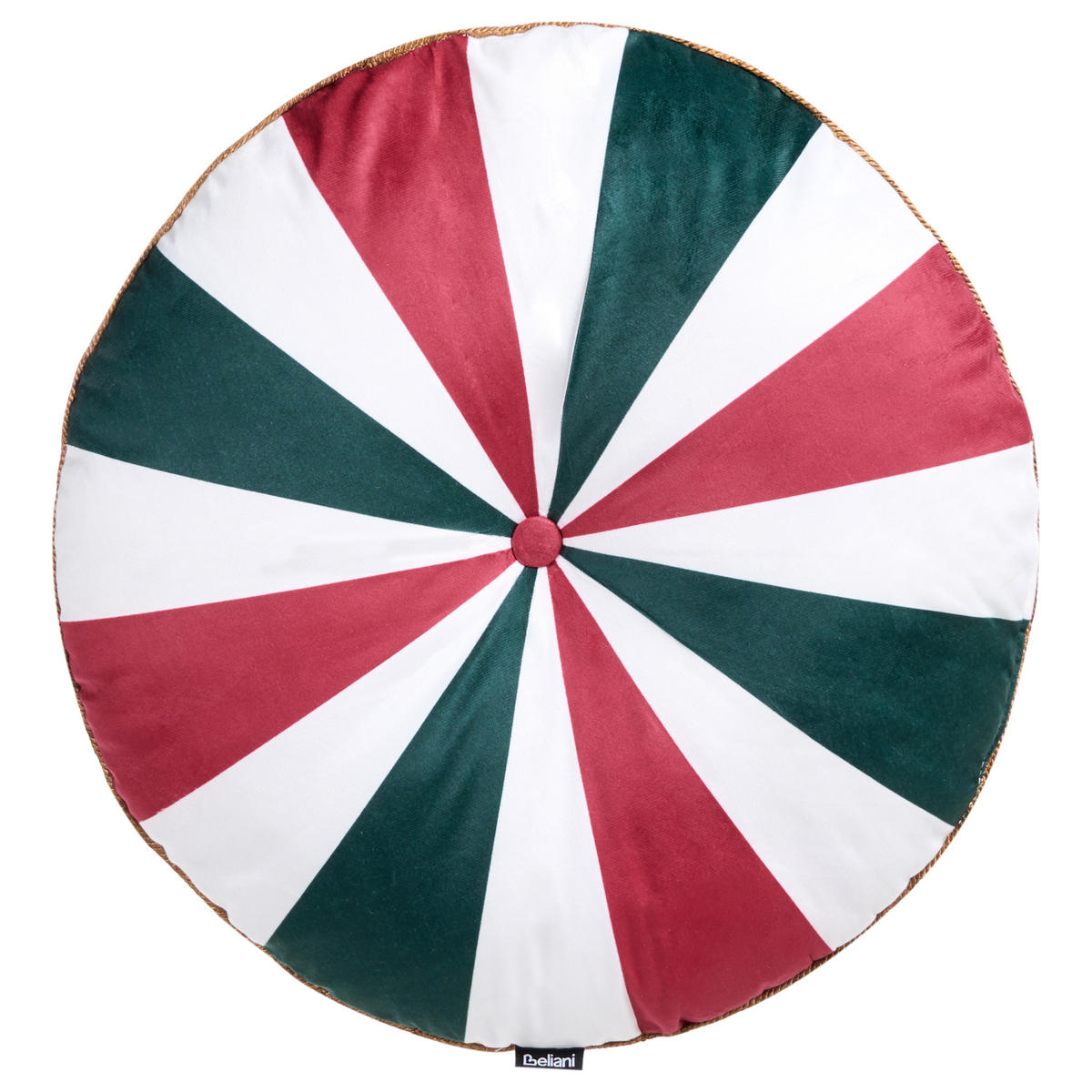 DEKOKISSEN 2er-Set Weiß 55/55 cm Twirl Treats - Rot/Weiß, Textil (55/55cm) - Beliani