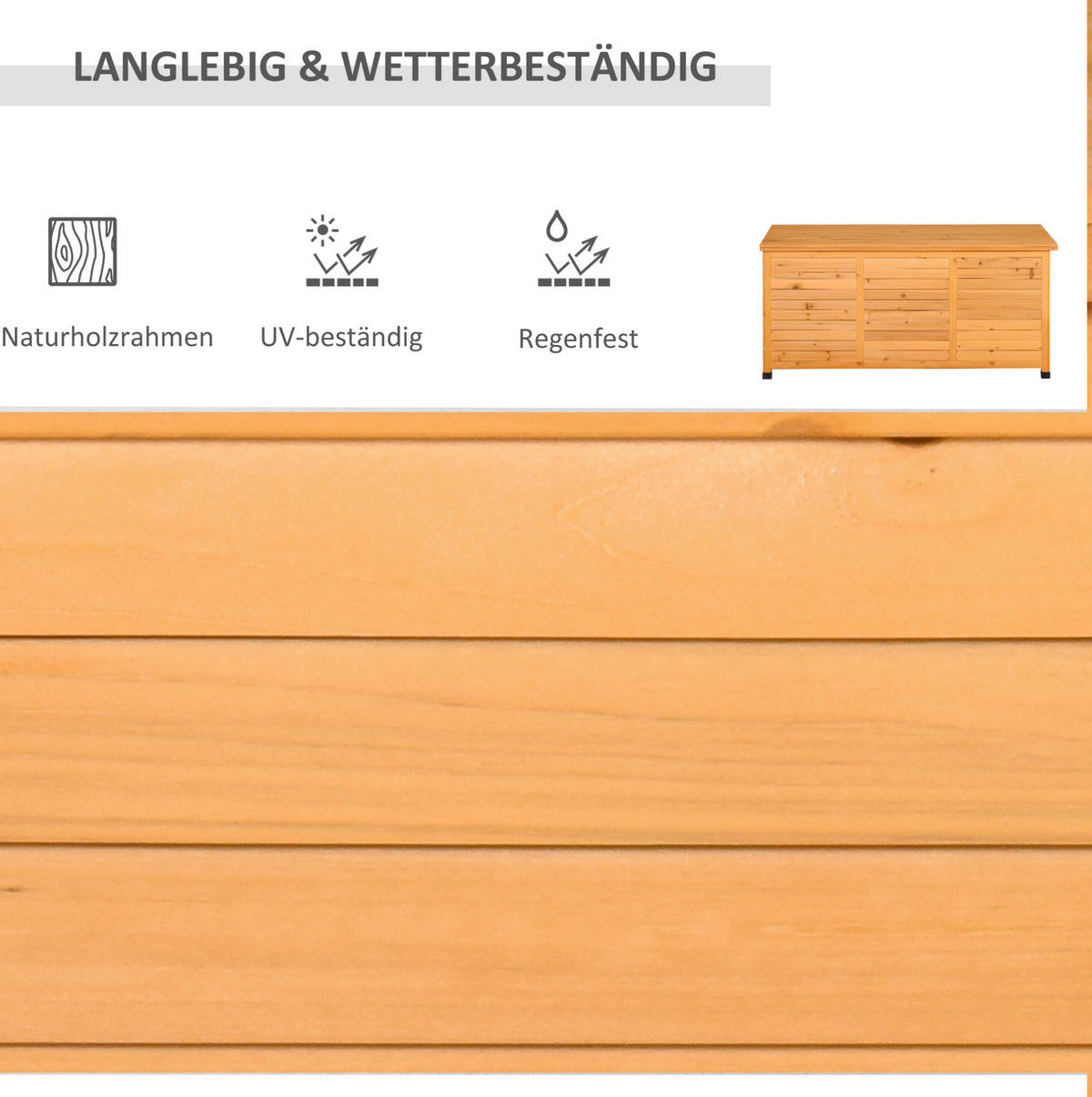 GARTENSCHRANK aus Holz 127x56x60 cm in Gelb mit wasserfester Beschichtung - Gelb, Holz (56/60/127cm) - Modfu