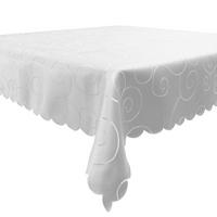 TISCHDECKE 160/160 cm Ornamente Weiß - Weiß, Textil (160/160cm) - TiborTex