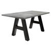 ESSTISCH ausziehbar Elia 7 160 x 90 x 75 Esszimmertisch Schwarzstahl/Beton - Hellgrau, Holz (160/90/75cm) - 58aufmkessel