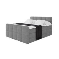 BOXBETT mit Matratze H3/H4 - FAMA-Z KING - 160x200 cm Grau Monolith - Graphitfarben, Holzwerkstoff (160/200cm) - ALTDECOR
