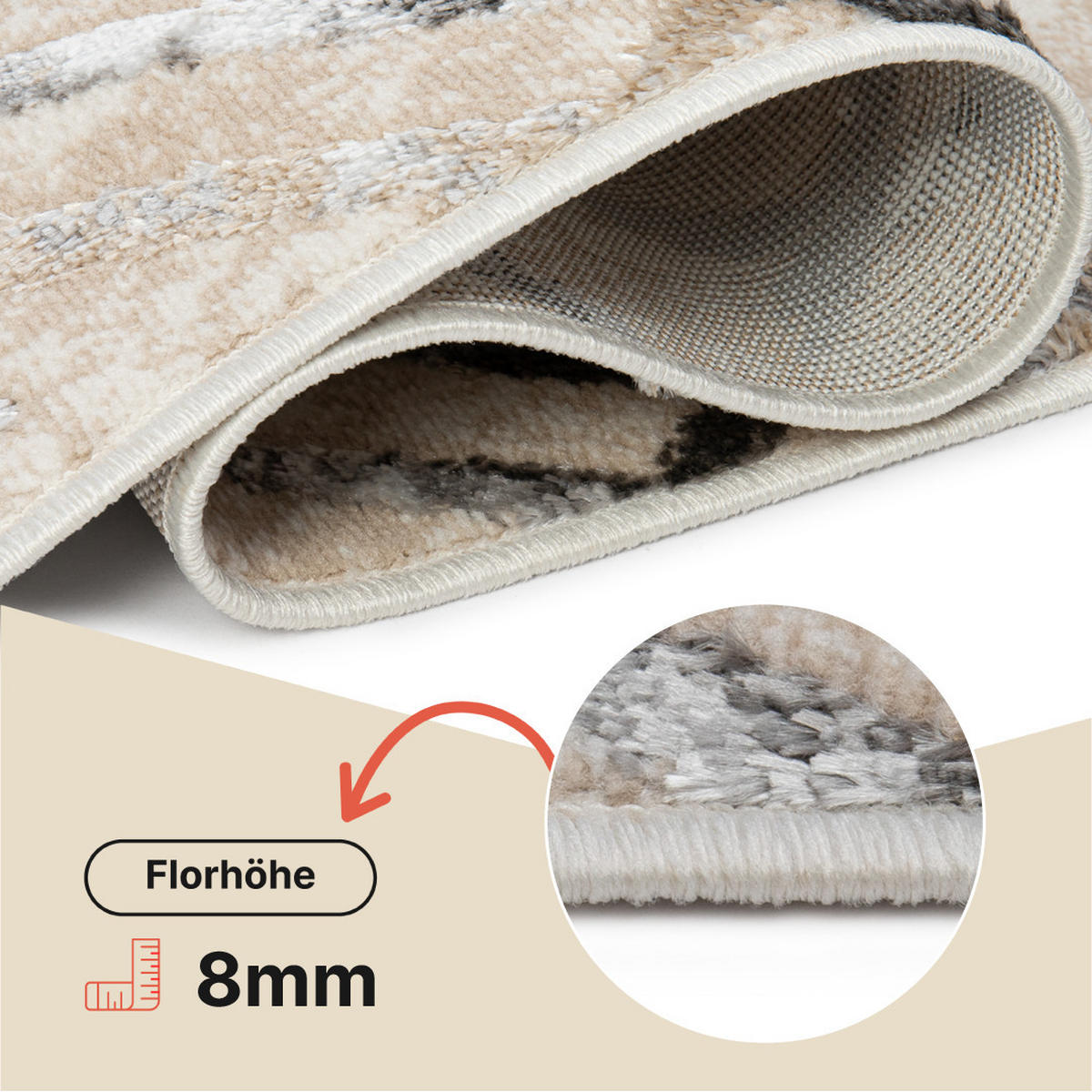 LÄUFER Crystal Hellgrau Marmor Optik 100/600 cm - Hellgrau, Textil (100/600cm) - Tapiso