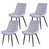 STUHL-SET 4 Stück Samt-YZ2 - Hellgrau, Textil (53/88/62.5cm) - HOMAVO