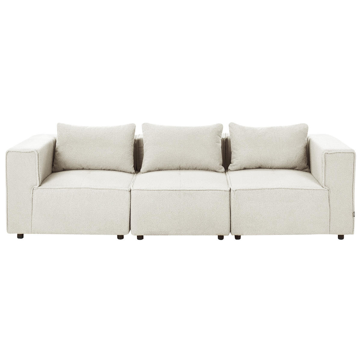 MODULÁRNÍ POHOVKA 3-místná Krémově bílá Bouclé Axebo - krémová, textil (258/93/94cm) - Beliani