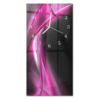 WANDUHR 30x60 cm - Abstraktion - Lila, Glas (30/60/0.4cm) - TULUP