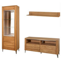 WOHNZIMMER-SET Latina Honig Eiche 3-teilig - Honigeiche/Braun, Holz/Holzwerkstoff (225/200/42cm) - Feldmann-Wohnen