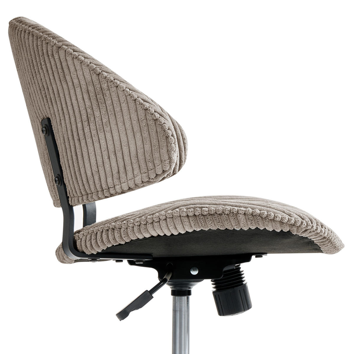 BÜROSTUHL Cord Taupe Kiana - Taupe, Textil (55/74/55cm) - Beliani