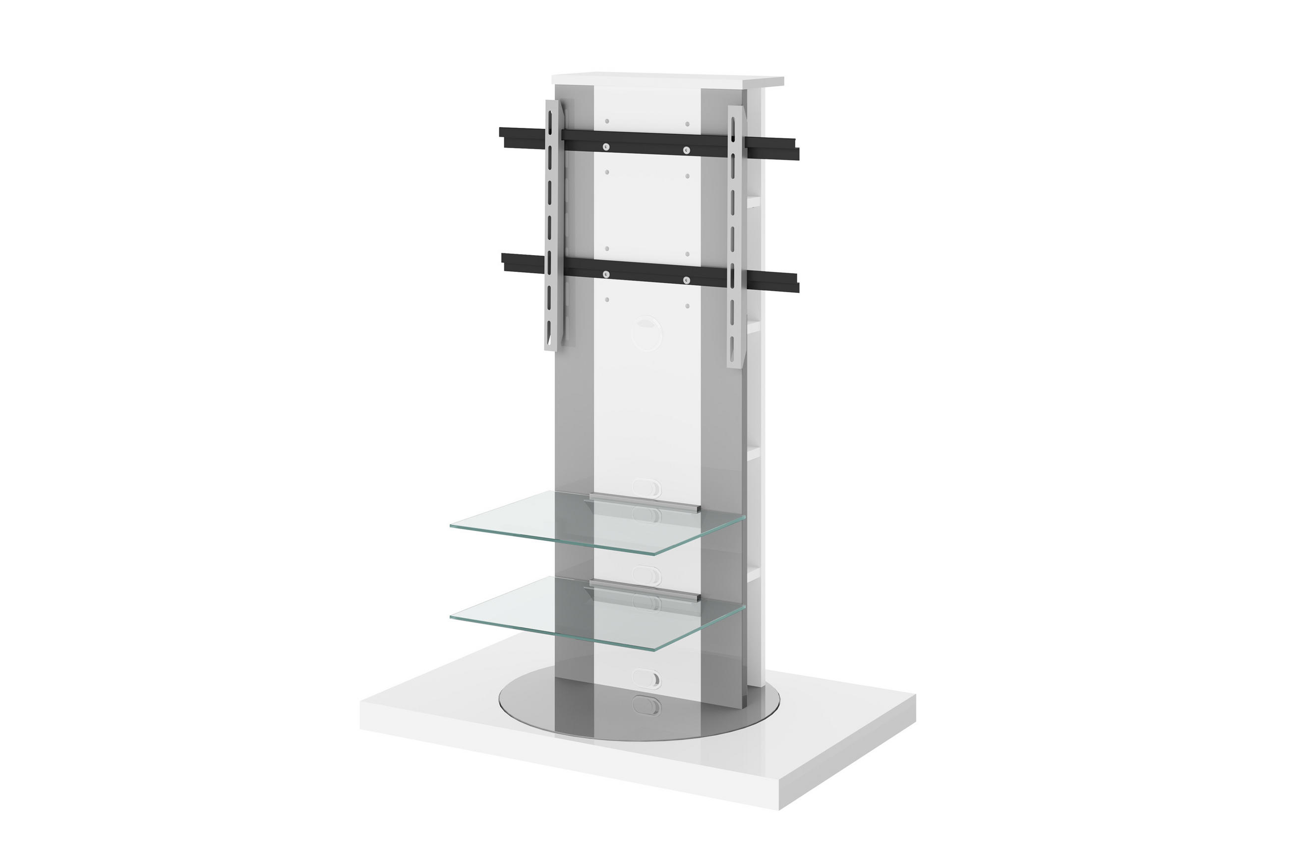 TV RACK rechteckig Weiß Hochglanz Glas 90/125/59 cm - Weiß Hochglanz, Holzwerkstoff (90/125/59cm) - designimpex