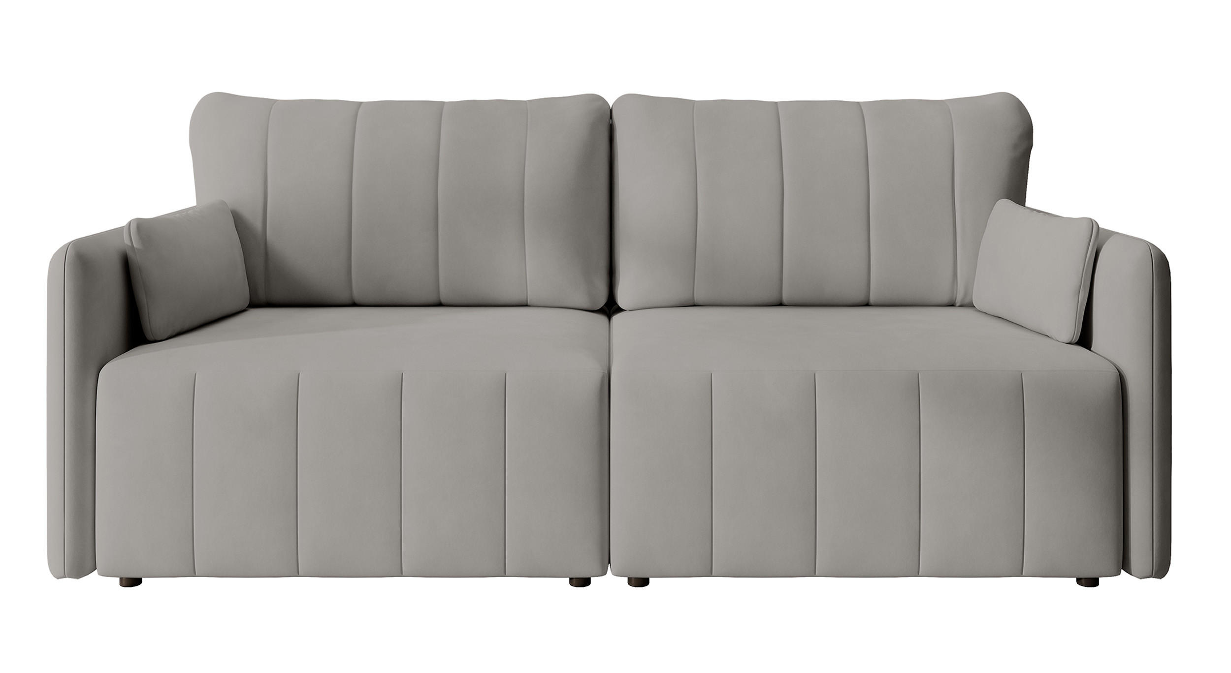 SCHLAFSOFA Pierra Hellgrau hydrophober Samt - Hellgrau/Schwarz, Kunststoff/Textil (215/100/112cm) - Selsey