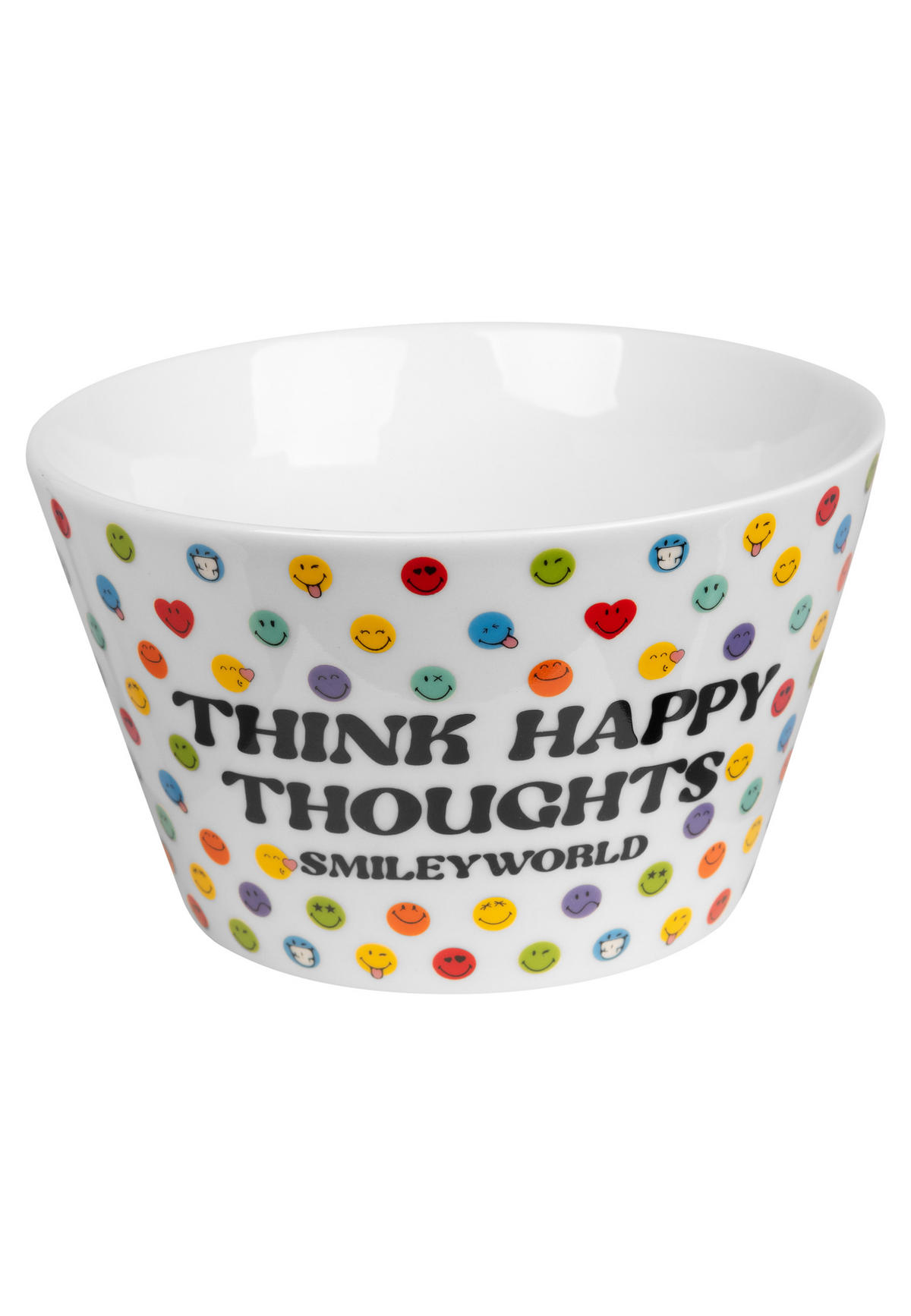 MÜSLISCHALE Smileyworld Weiß 500ml - Multicolor, Keramik (14cm) - United Labels