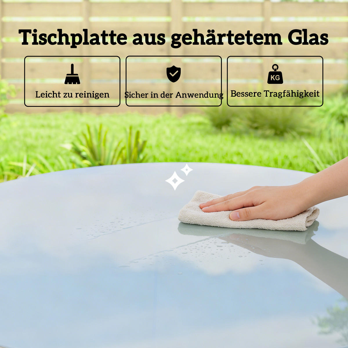 GARTENTISCH Grau 80.0/80.0/74.0cm - Grau, Metall (80/80/74cm)