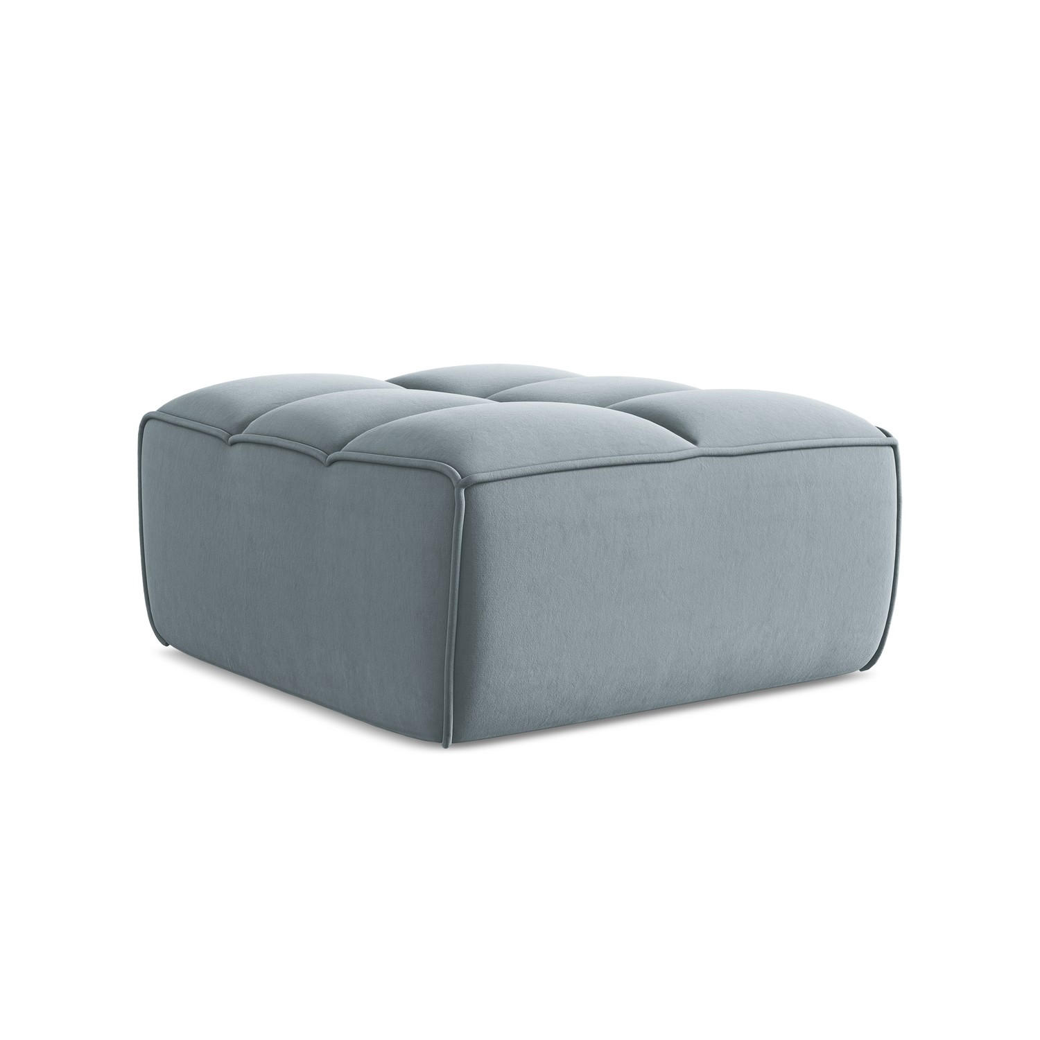POUF Samt Stoff Blau - Blau/Schwarz, Kunststoff/Textil (80/43/93cm) - LaMiaSofa