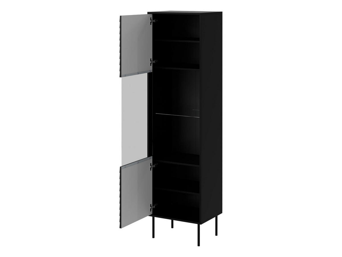 VITRINE Cortina - Schwarz/Braun, Holzwerkstoff/Metall (53/182/40cm) - MIRJAN24
