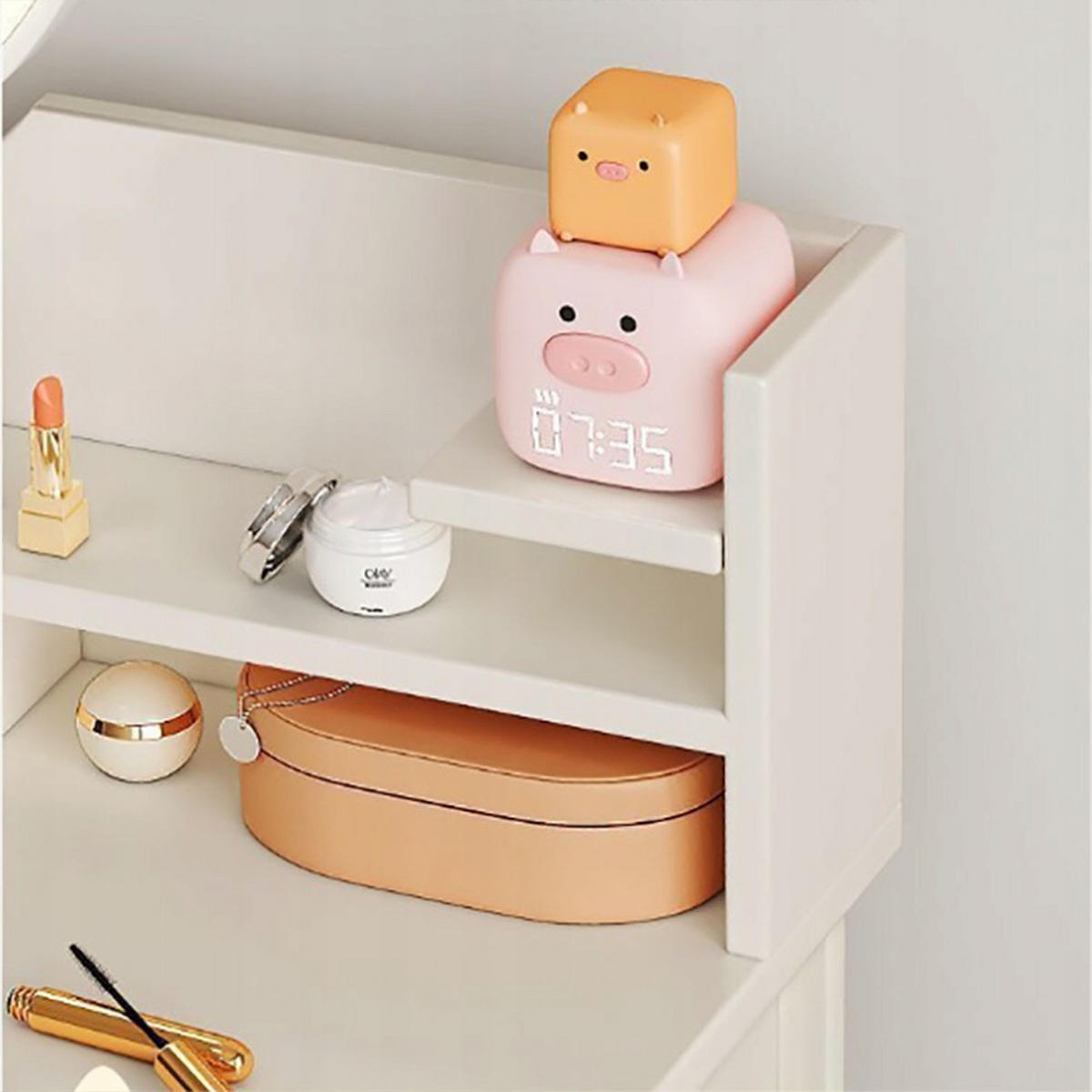 SCHMINKTISCH, weiß 40/80/125,5 cm - Weiß, Holzwerkstoff (40/125.5/80cm)