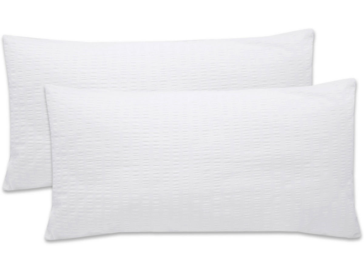 KISSENBEZUG, 2er-Set, 40x80 cm, 100% Baumwolle, Weiß - Weiß, Textil (40/80cm) - Zollner