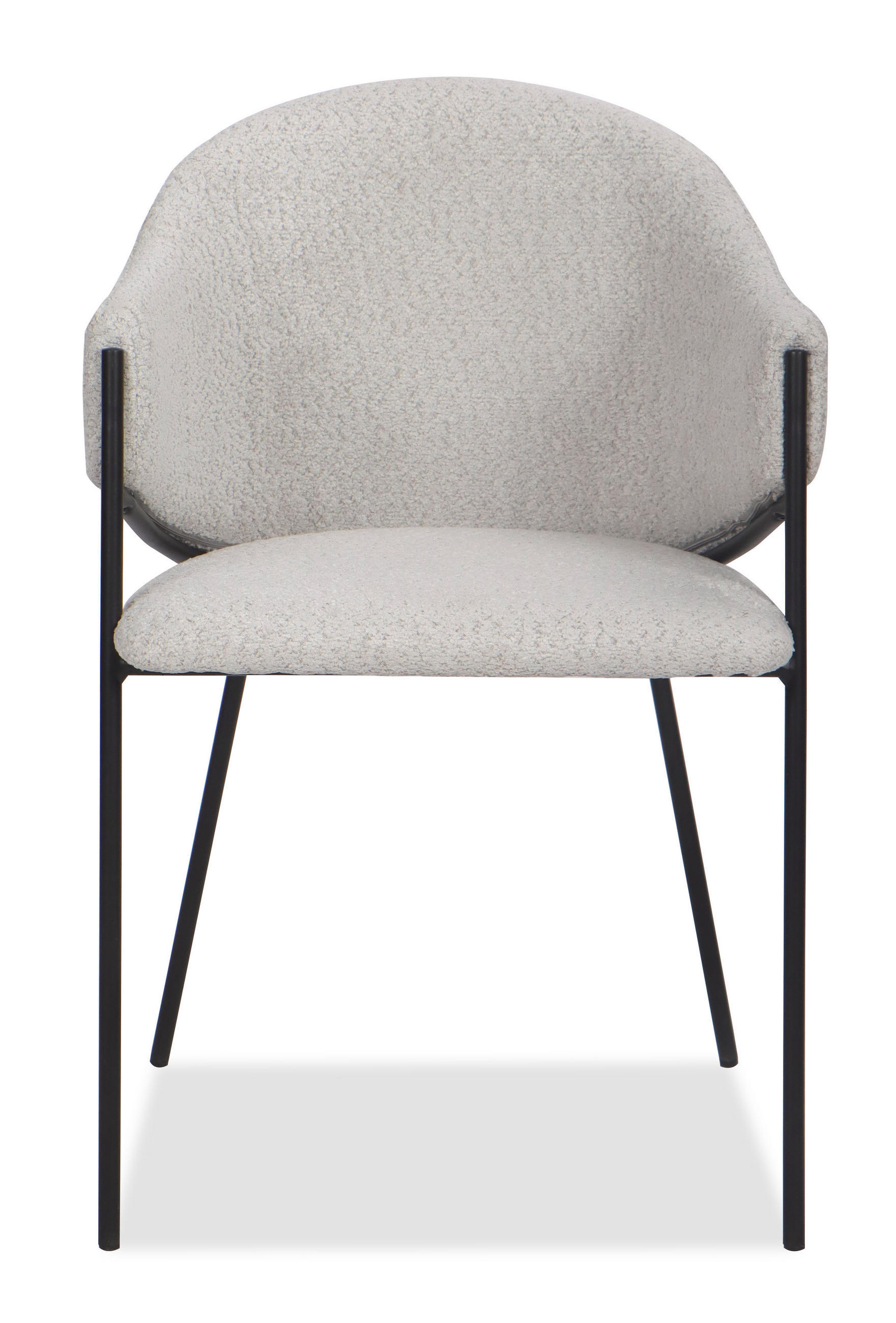 STUHL BUENO gespolsterter - hellgrau - Glamour Chenille - Hellgrau/Schwarz, Textil/Metall (55/83/56cm) - NEW HOME