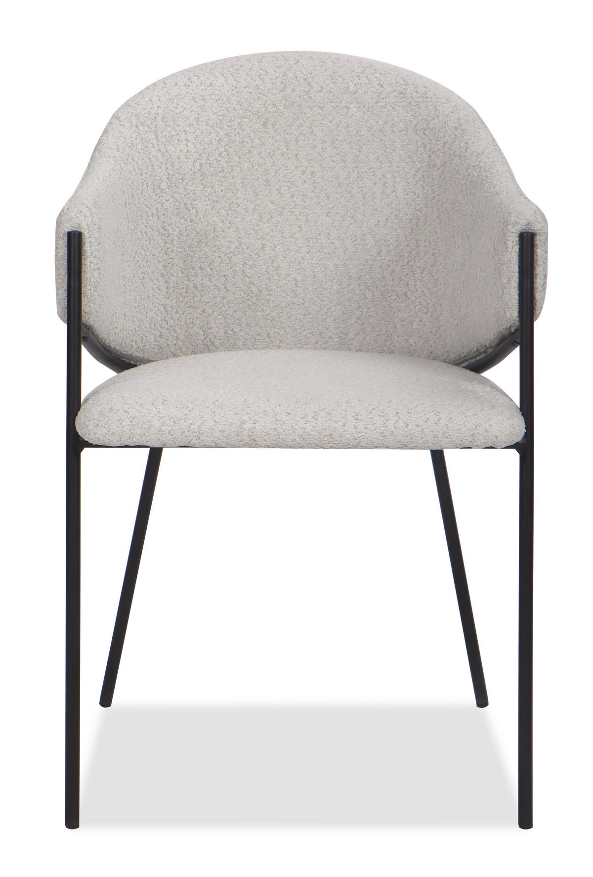 STUHL BUENO gespolsterter - hellgrau - Glamour Chenille - Hellgrau/Schwarz, Textil/Metall (55/83/56cm) - NEW HOME