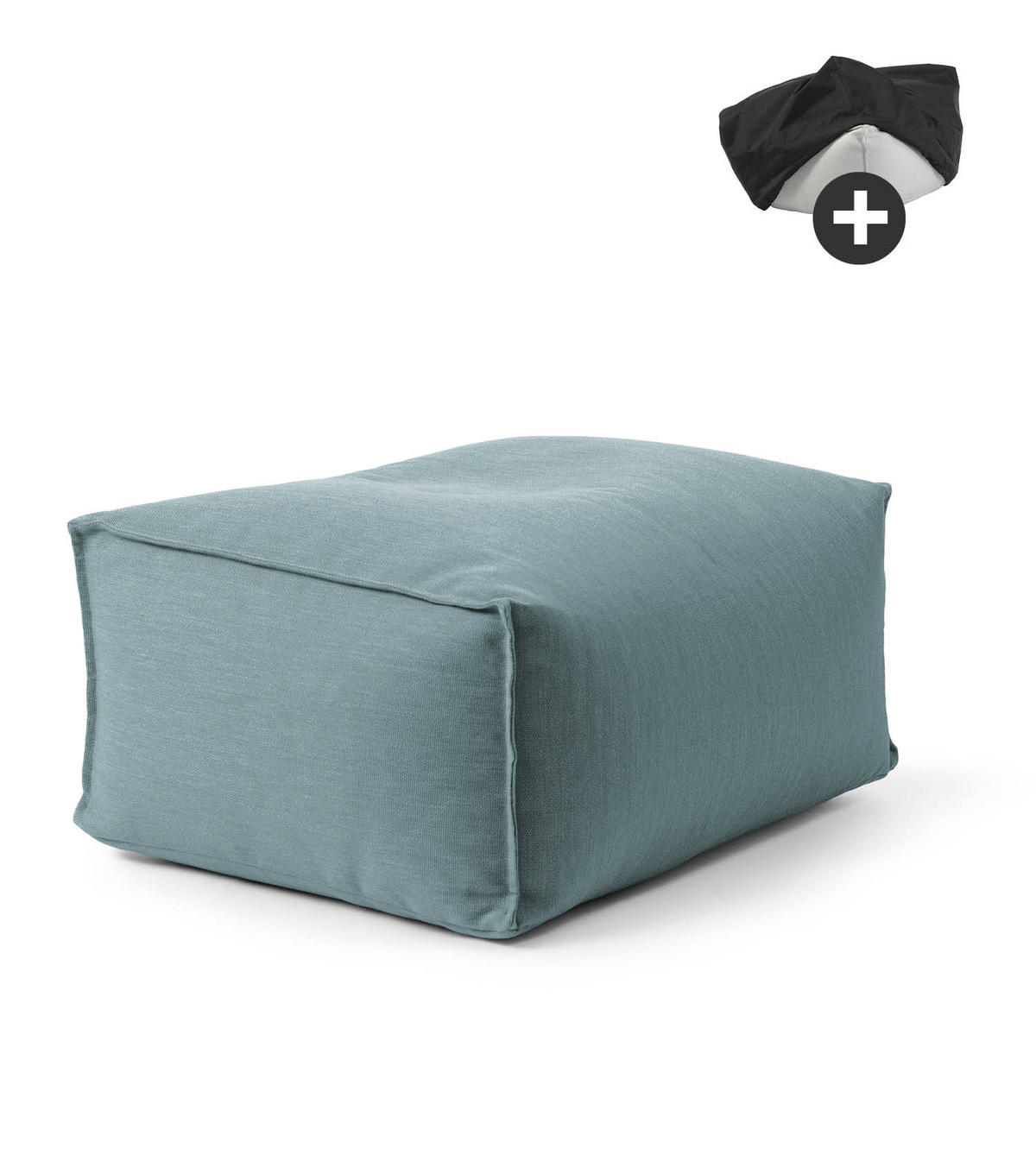 OUTDOOR POUF mit Hülle Der Ruhestifter - Blau, Textil (65/35/55cm) - Mokebo