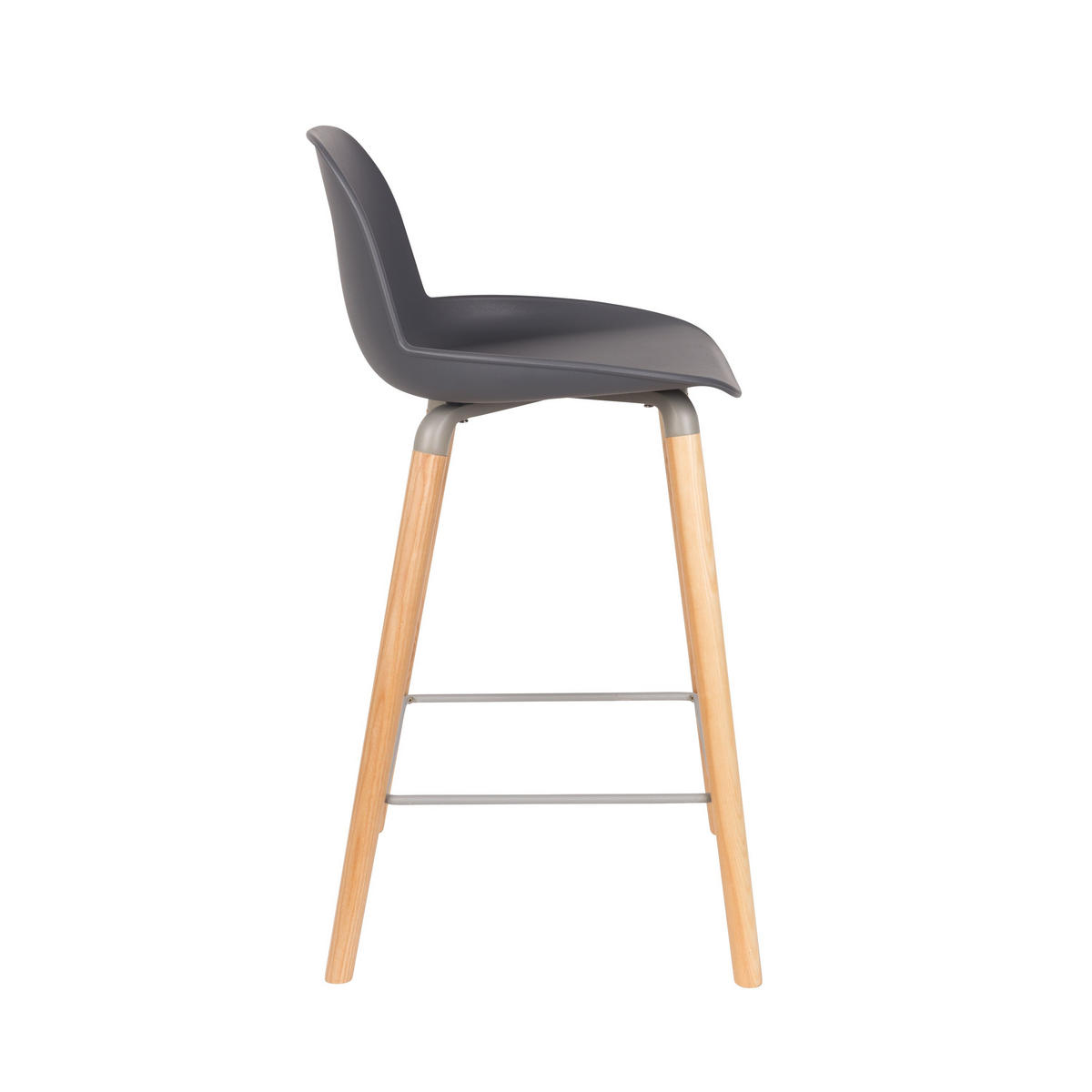 BARHOCKER Albert Kuip Rückenlehne 65 cm Dunkelgrau - 2 er Set - Grau, Kunststoff (45/89/47.5cm) - Zuiver