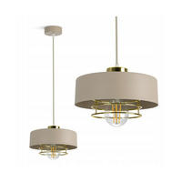 PENDELLEUCHTE ECRU - Beige/Goldfarben, Metall (20/20/100cm) - kiki design