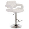 BARHOCKER Dubai, Gestell Metall in Chromoptik, Kunstleder weiß, - Chromfarben/Weiß, Kunststoff/Textil (52/100/55cm) - TPFLiving